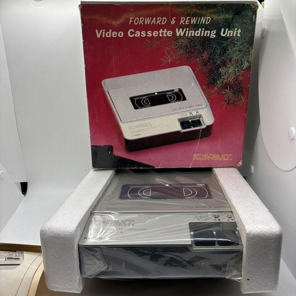NOS KONTAKT VIDEO CASSETTE REWINDER  K-999 Retro BRAND NEW Sealed - Untested